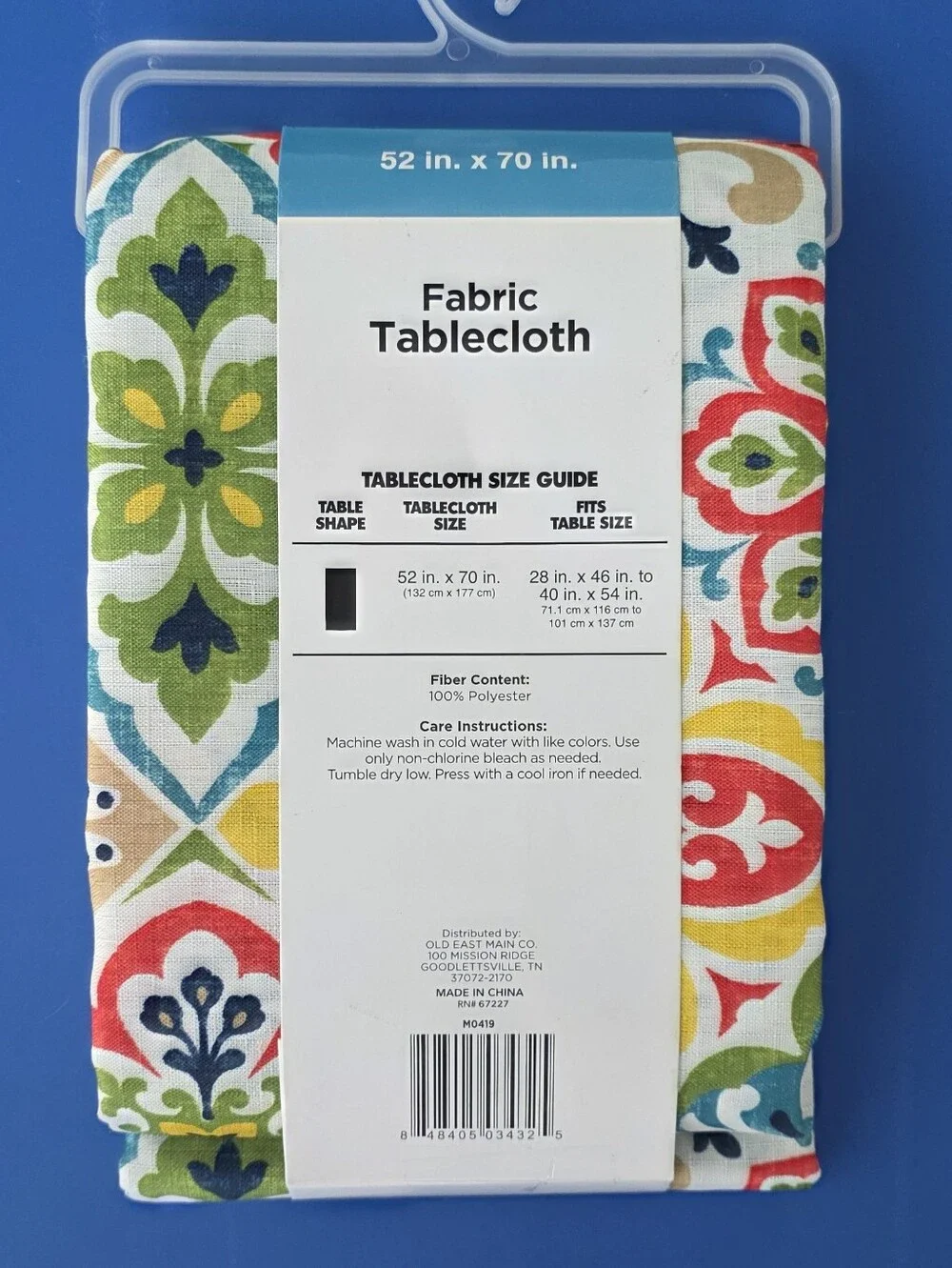 Multicolor Fabric Tablecloth - Vibrant Tile Pattern